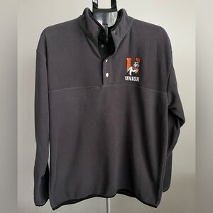Union College KY Bulldogs Charcoal Kennedy Snap Fleece Pullover Sweater Sz Large